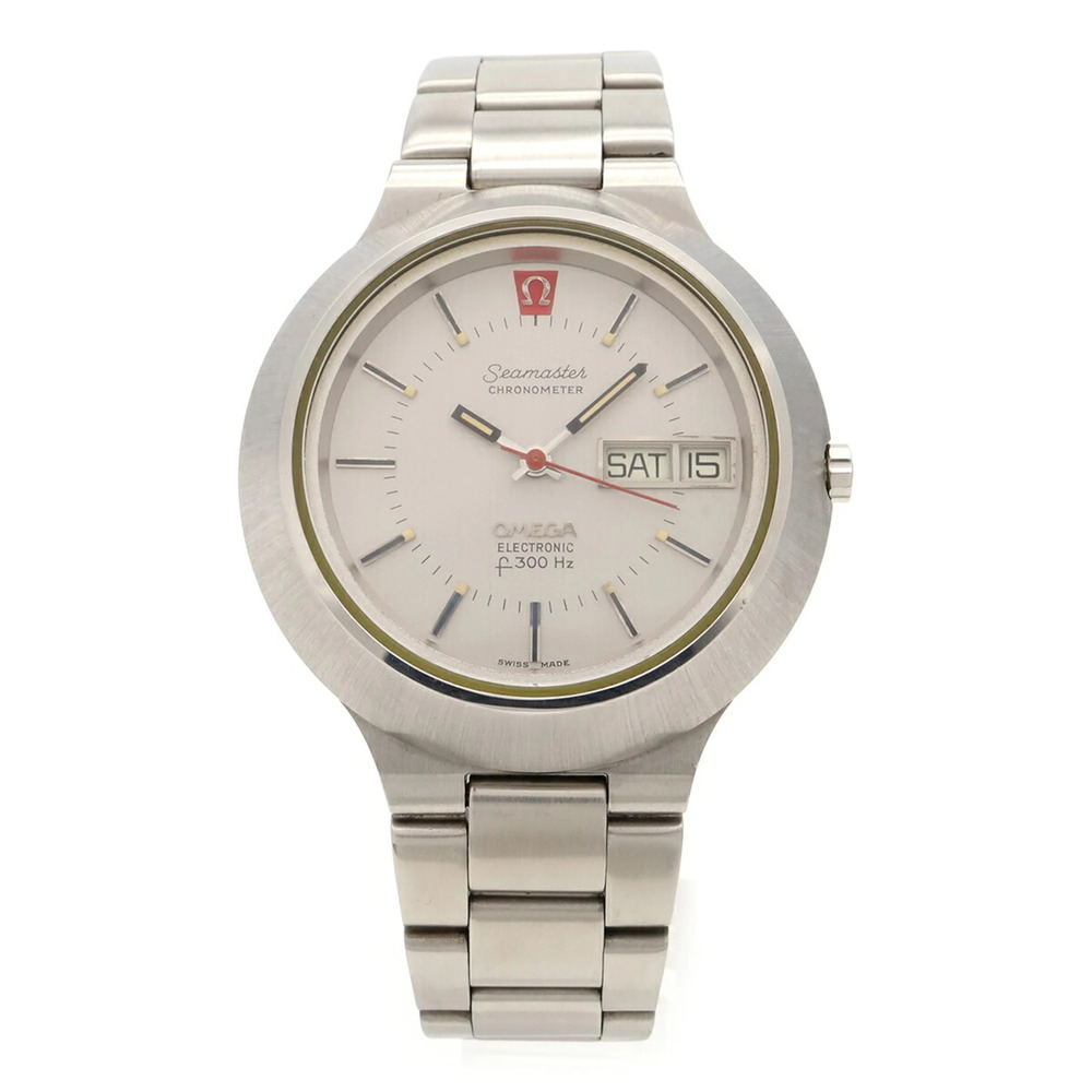 OMEGA Seamaster Electronic Day-Date Silver Dial Men's Fork Watch ST398.0811